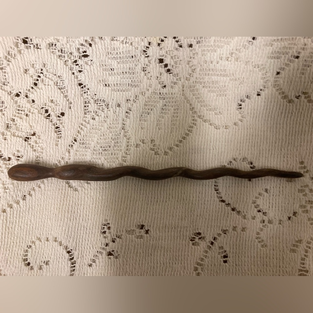 Artisan Made Hand Carved Wood Spiral Hairstick